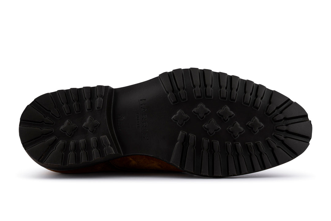 Doppelte Schnalle aus tabakfarbenem Wildleder