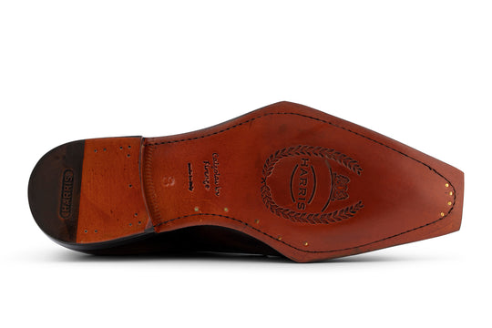 Hand -painted leather derby and Norwegian processing