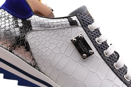 Zapatillas Crocodrillo Effect y cuero Python