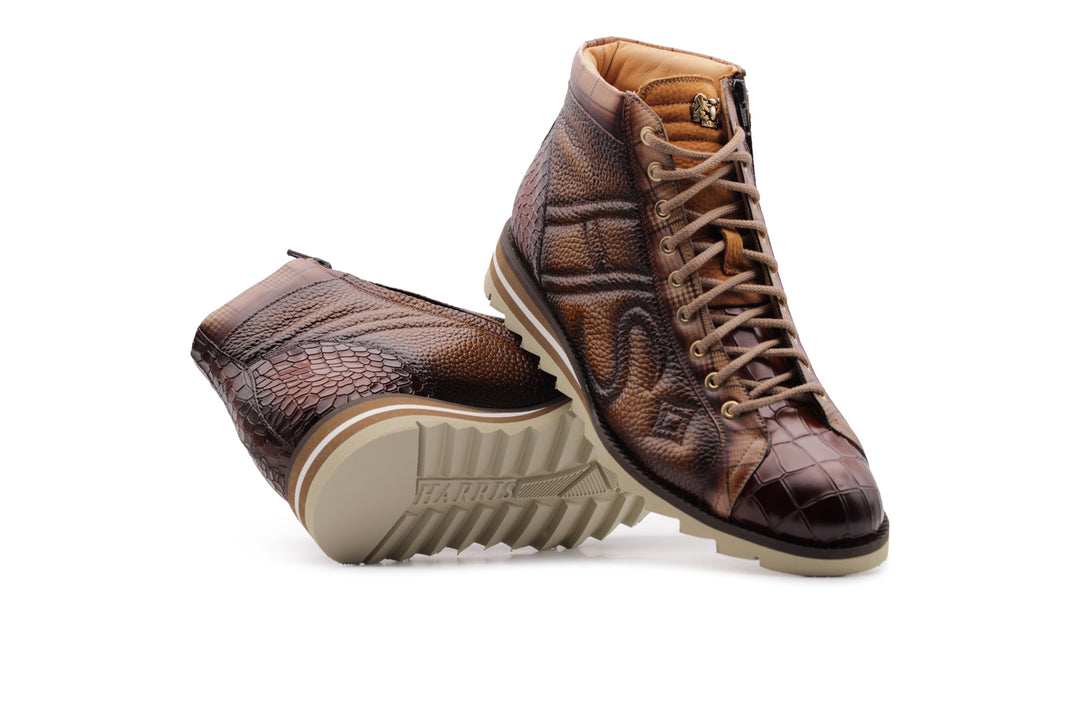 Polacchino in pelle effetto alce