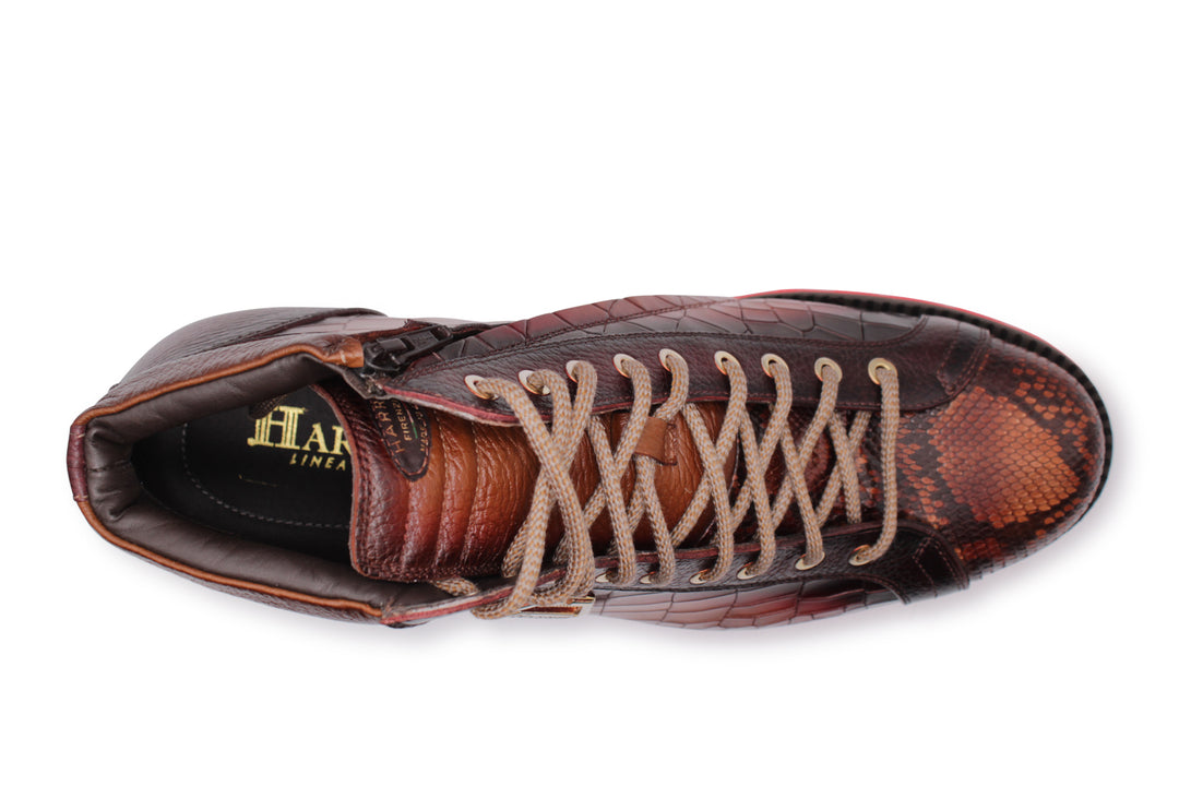 Polacchini in pelle effetto coccodrillo e pitone