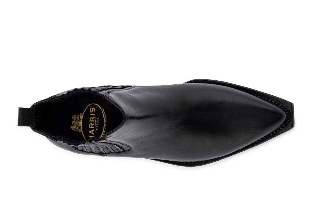 Botín tejano de piel con elástico