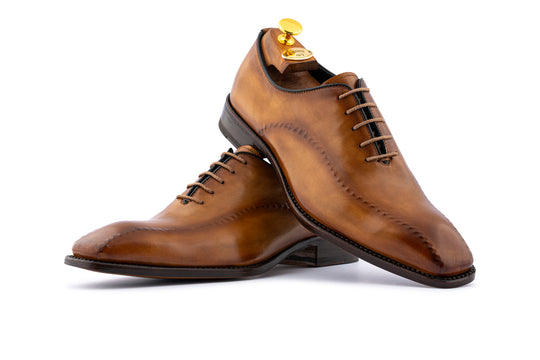 Richelieus en cuir peints à la main