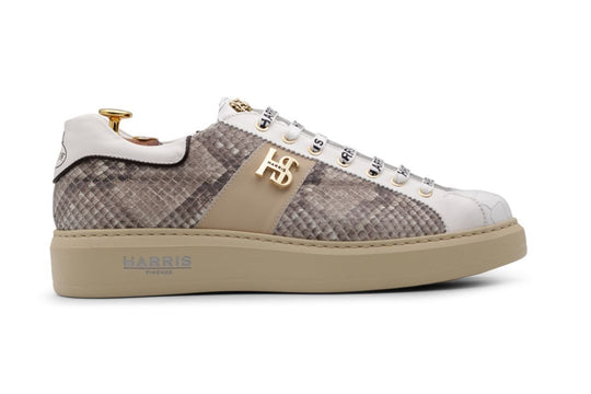 Sneakers in pelle pregiata con suola evoluzione