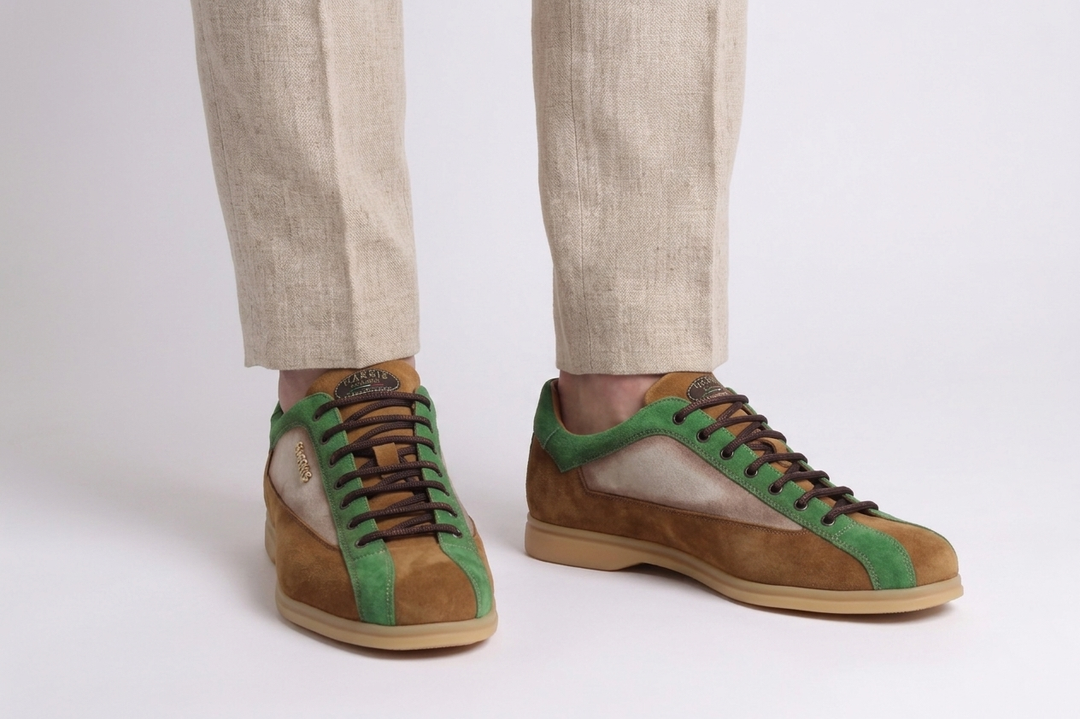 Sneakers destrutturata in suede