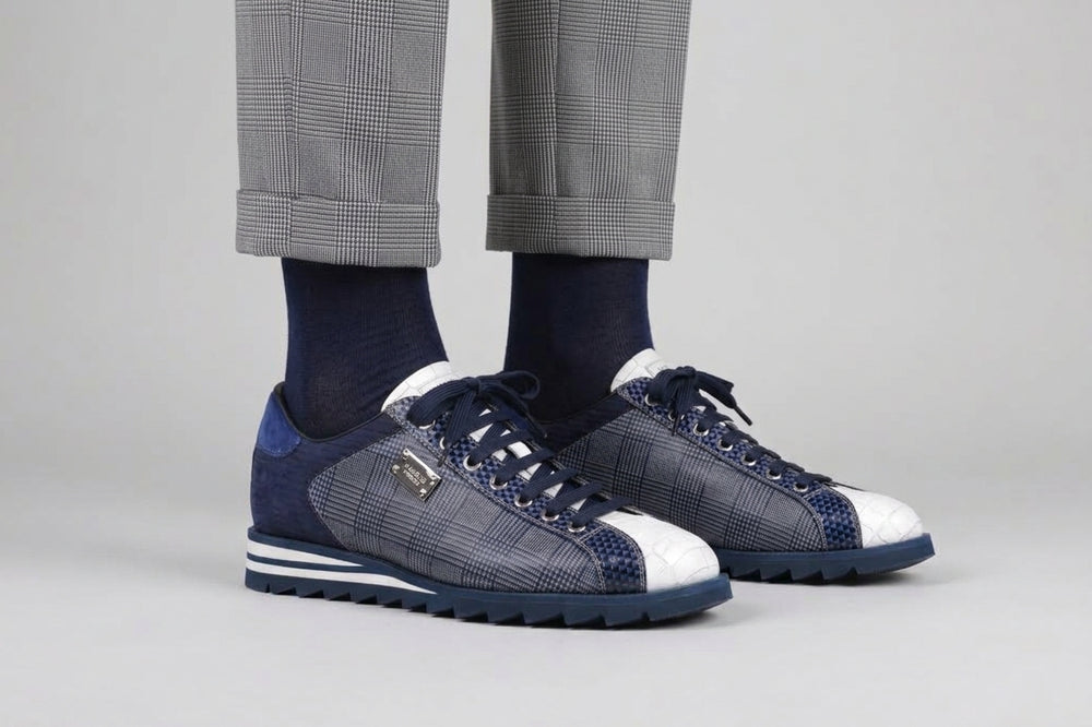 2817 Tweed and Coconut Sneakers – Blue