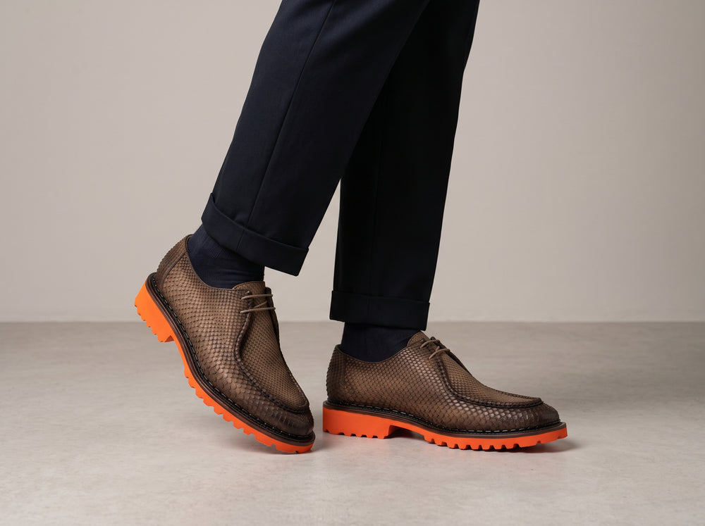 Asiago Python-Schnürschuhe - Braun