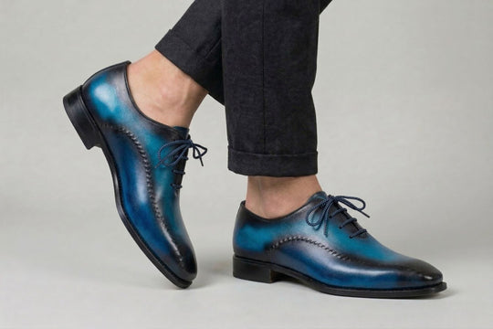 Richelieus en cuir peints à la main