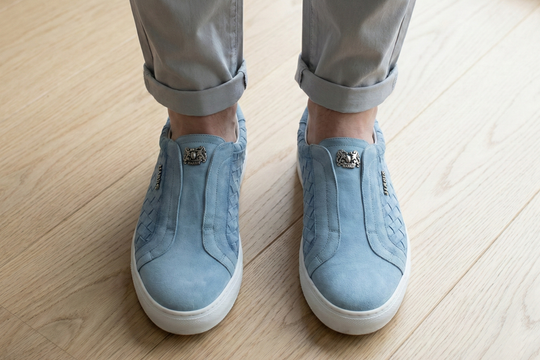 Slip-on-Sneaker aus gewebtem Leder