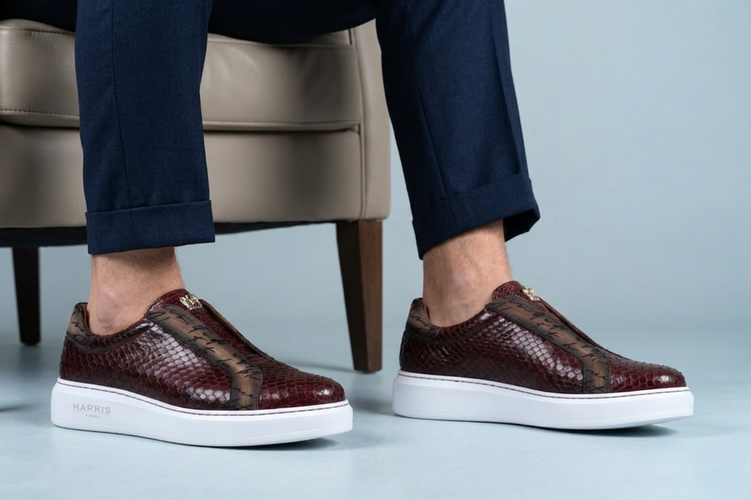 Slip-on-Sneaker aus Pythonleder