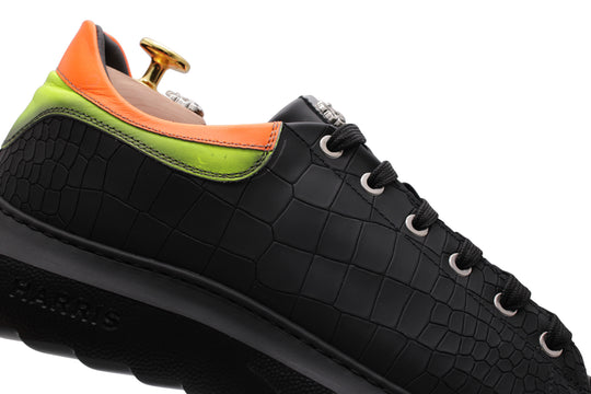 Crocodile effect printed sneakers