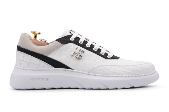 Leder -Sneaker mit Krokodildruck