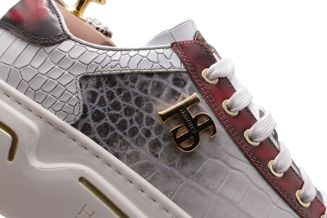 Crocodrillo printed leather sneakers