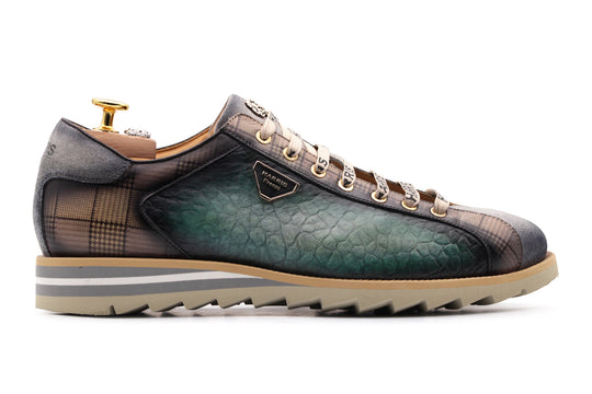 Sneakers effetto elefante e tweed