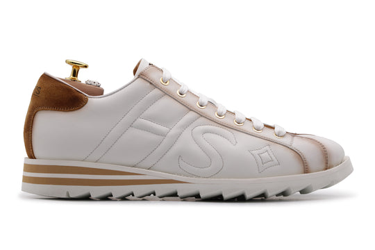 Sneakers in pelle con dettagli sfumati