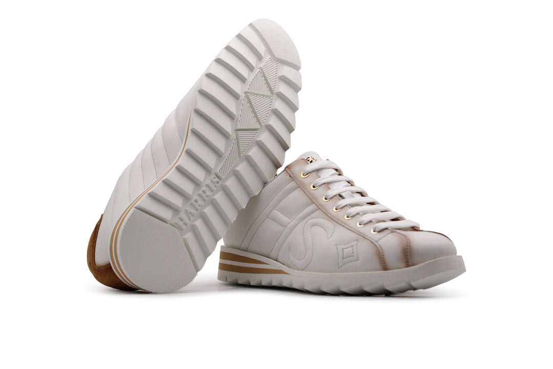 Sneakers in pelle con dettagli sfumati