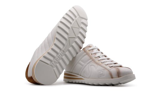 Sneakers in pelle con dettagli sfumati
