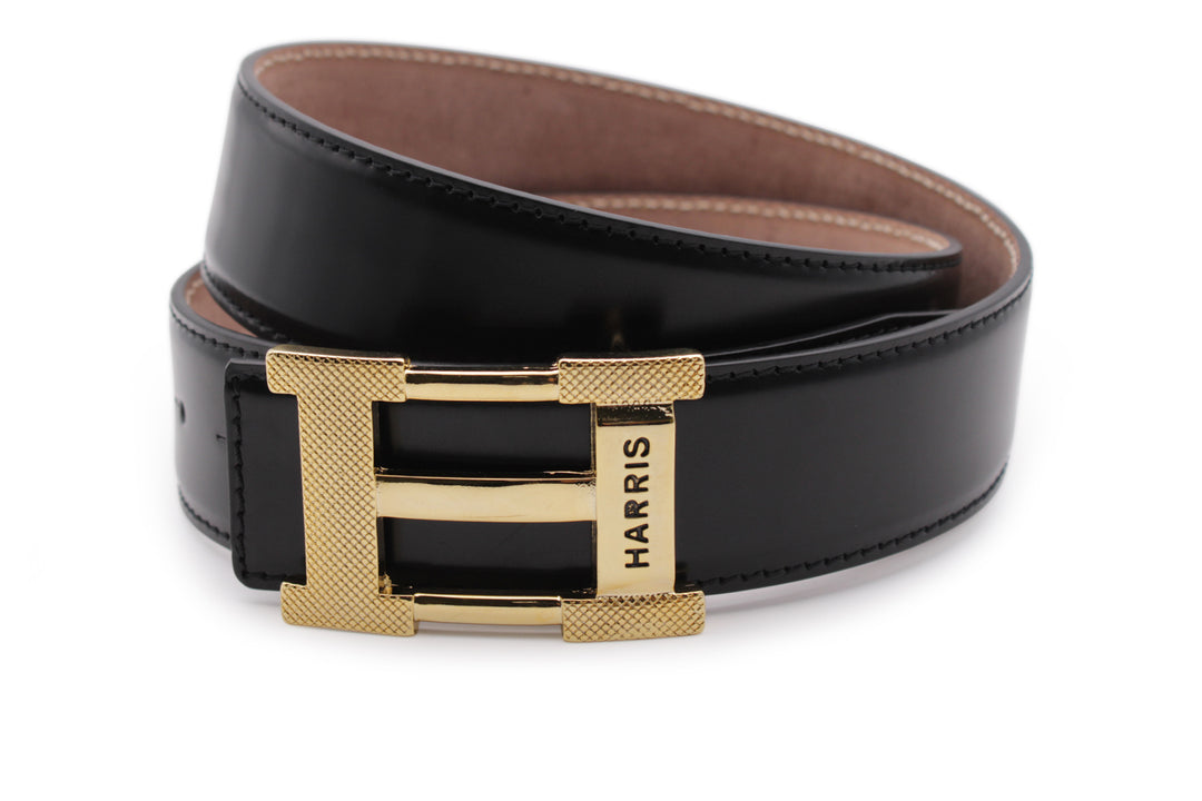 Brushed leather belt and buckle