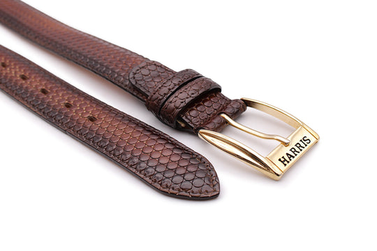 Printed leather belt