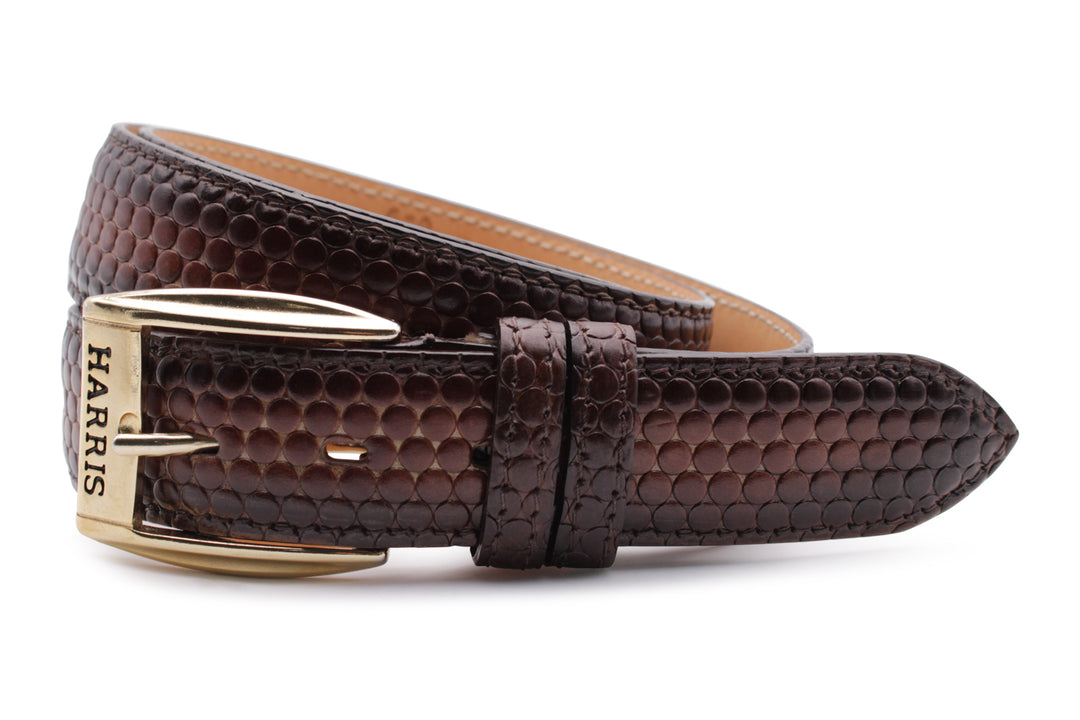 Printed leather belt