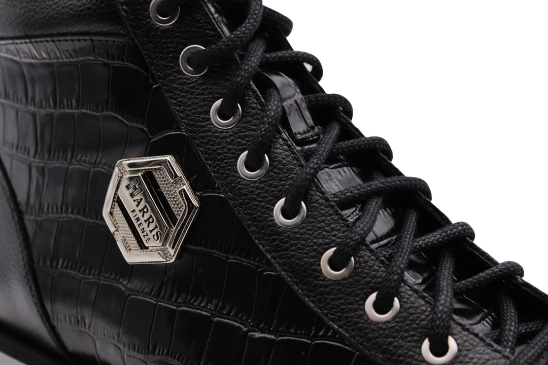 Botín de piel efecto cocodrilo