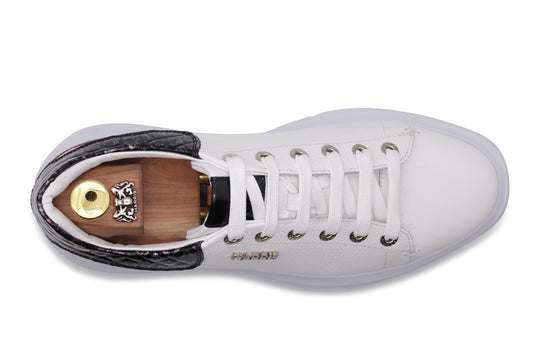 Printed leather sneakers