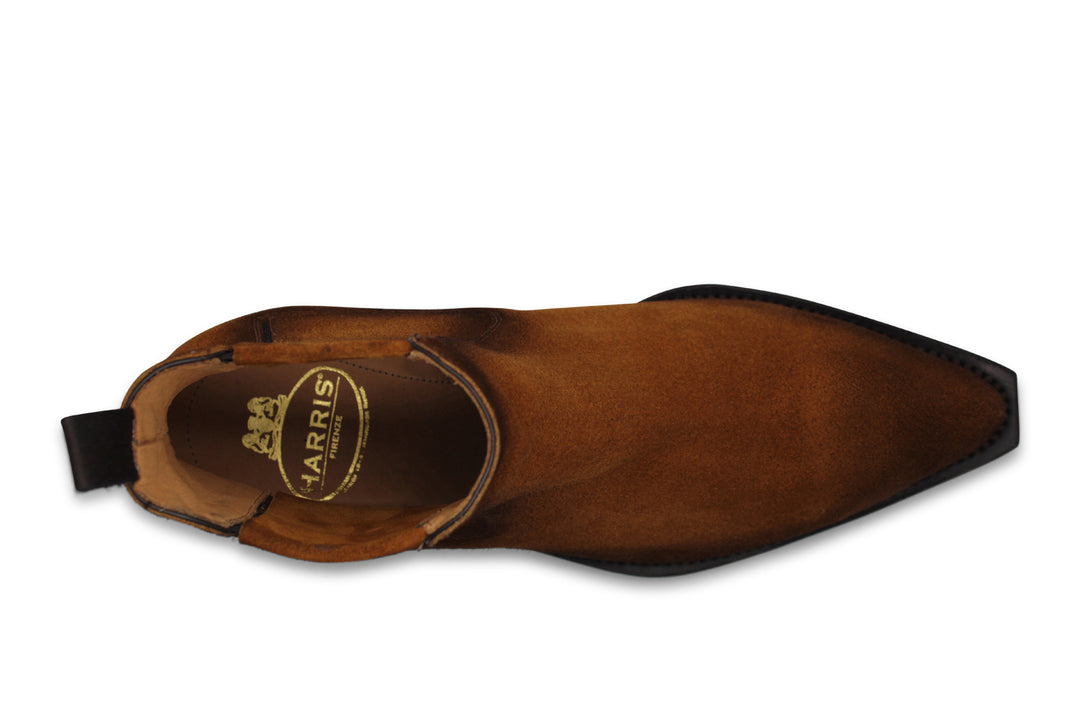 Texanische Stiefelette aus cognacfarbenem Wildleder