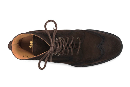 Polacchino in suede Testa di Moro con dettagli Brogue