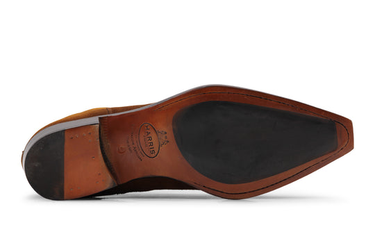 Texanische Stiefelette aus cognacfarbenem Wildleder