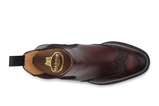 Polacchino con elastico e dettagli Brogue dipinto a mano