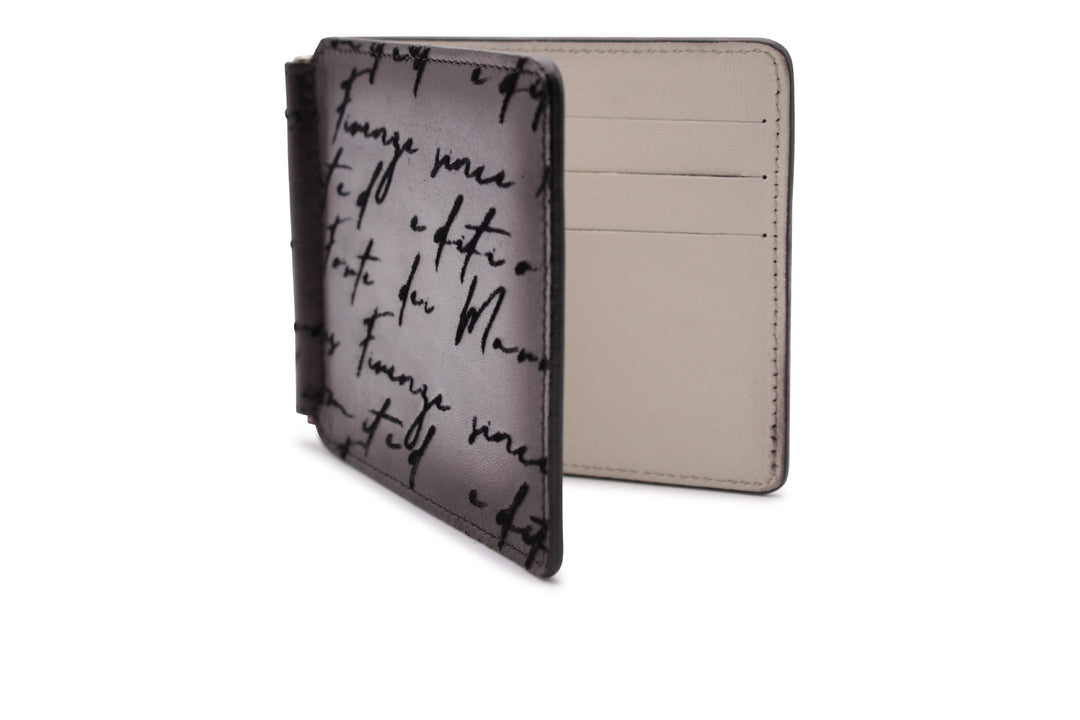 Porte-monnaie en cuir peint à la main et imprimé écrivain