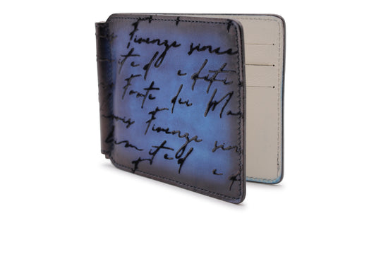 Porte-monnaie en cuir peint à la main et imprimé écrivain