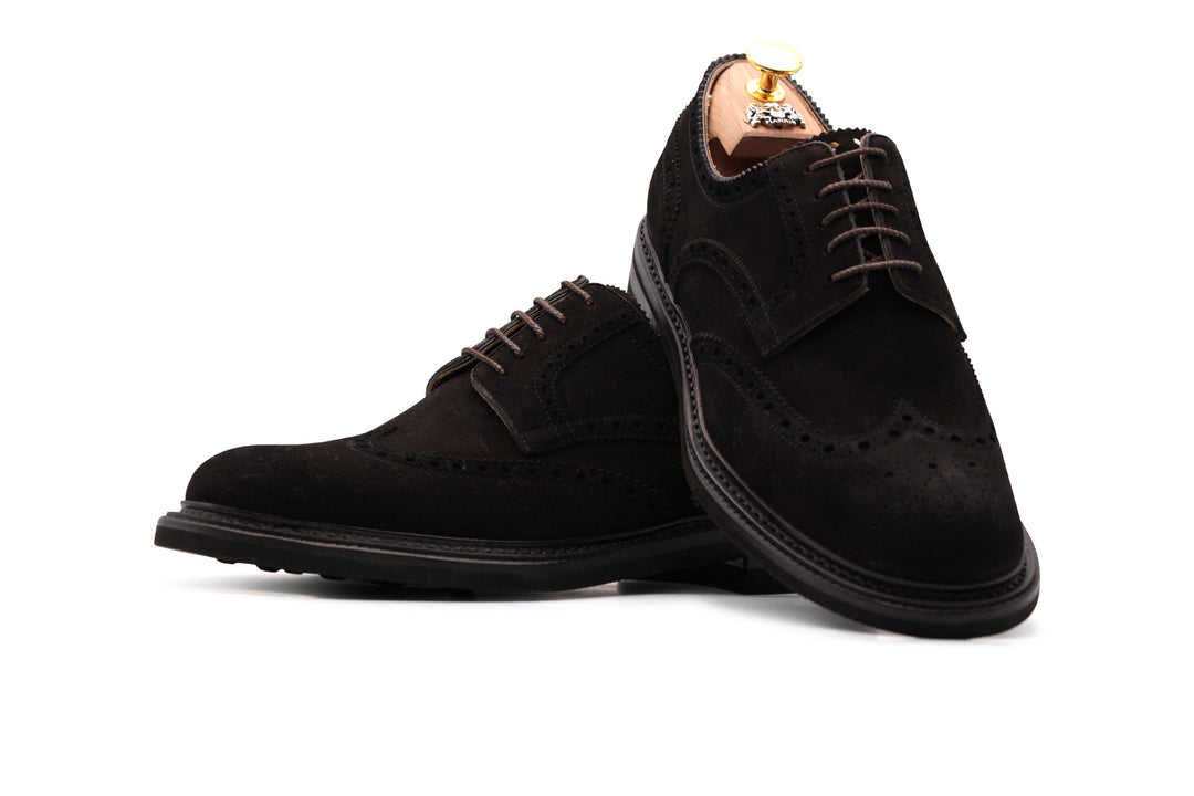 Derby in suede e suola in gomma