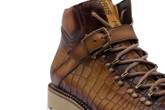 Polacchino in pelle effetto coccodrillo