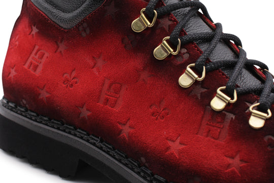 Polacchino in pelle scamosciata effetto coccodrillo