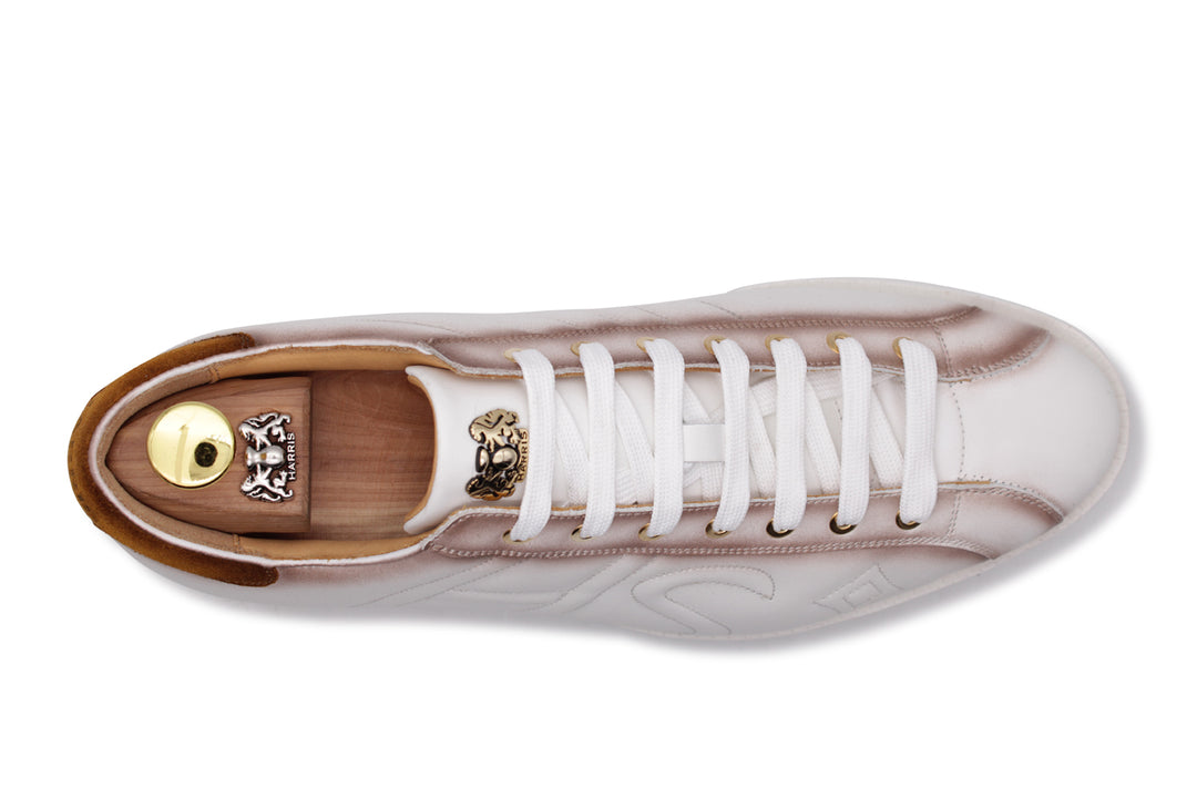 Sneaker in pelle e camoscio sfumato