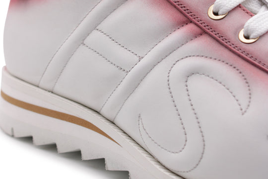 Sneaker in shaded leather and suede