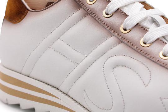 Sneaker in pelle e camoscio sfumato