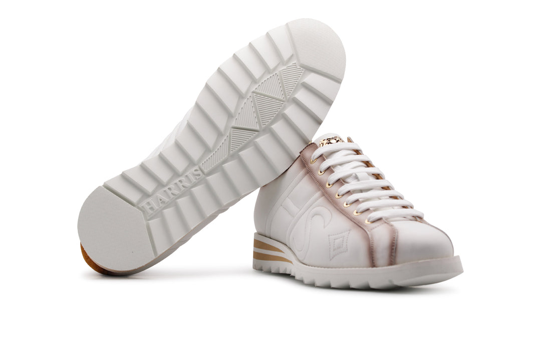 Sneaker in pelle e camoscio sfumato