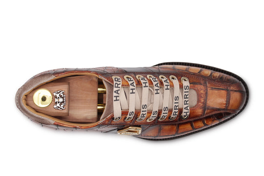 Sneakers with crocodile effect