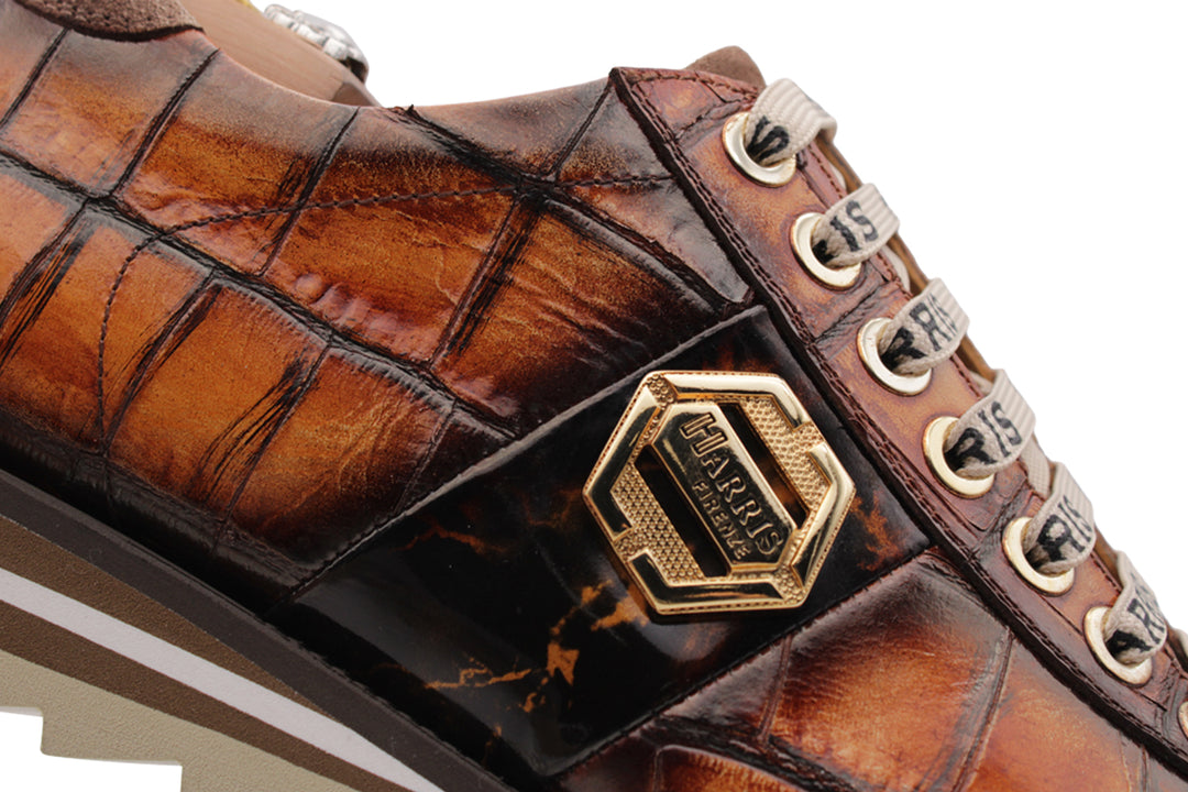 Sneakers with crocodile effect