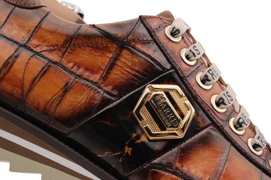 Sneakers with crocodile effect