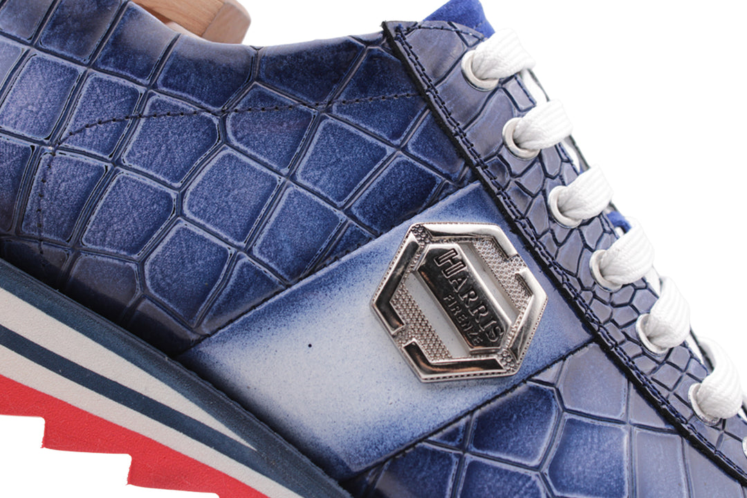 Sneakers con effetto coccodrillo