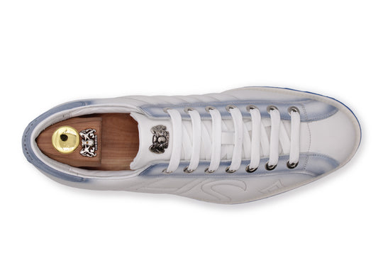 Sneaker in pelle e camoscio sfumato