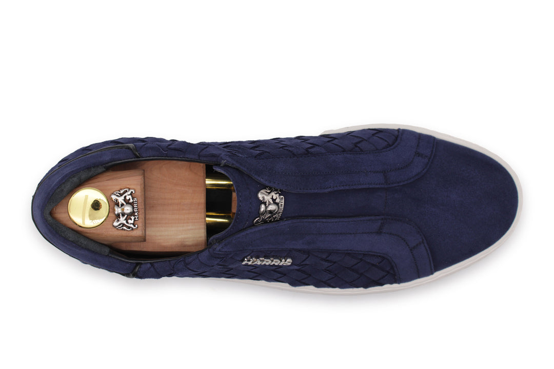 Woven leather slip-on sneakers