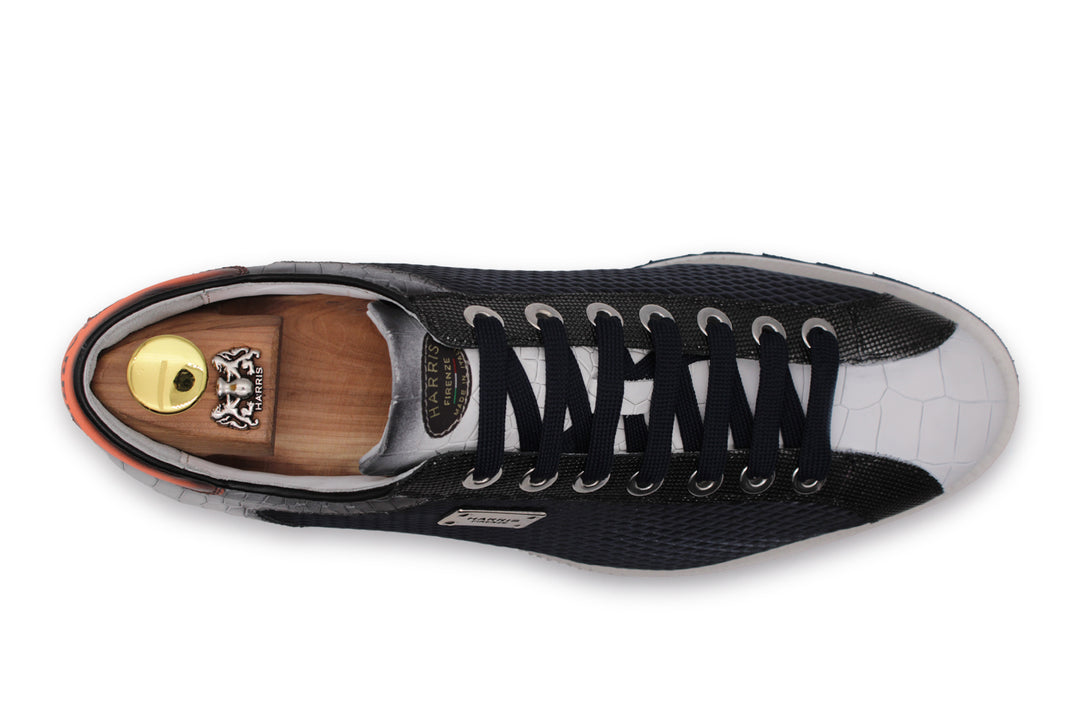 Baskets imprimé crocodile avec effet perforé