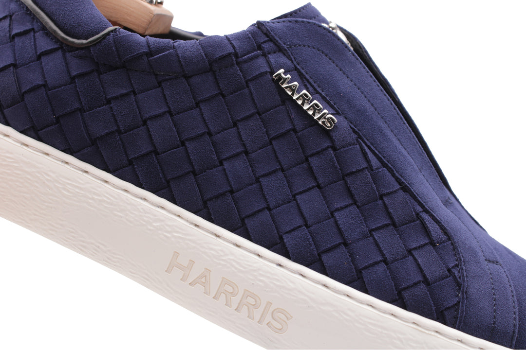 Woven leather slip-on sneakers