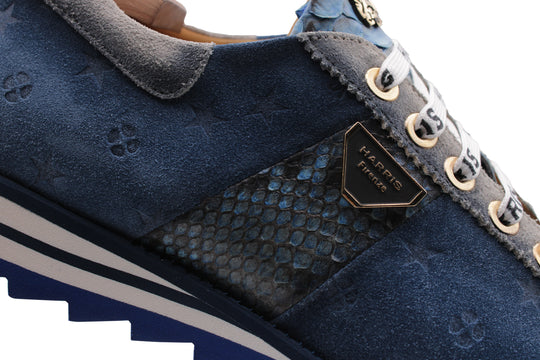 Suede and python sneakers