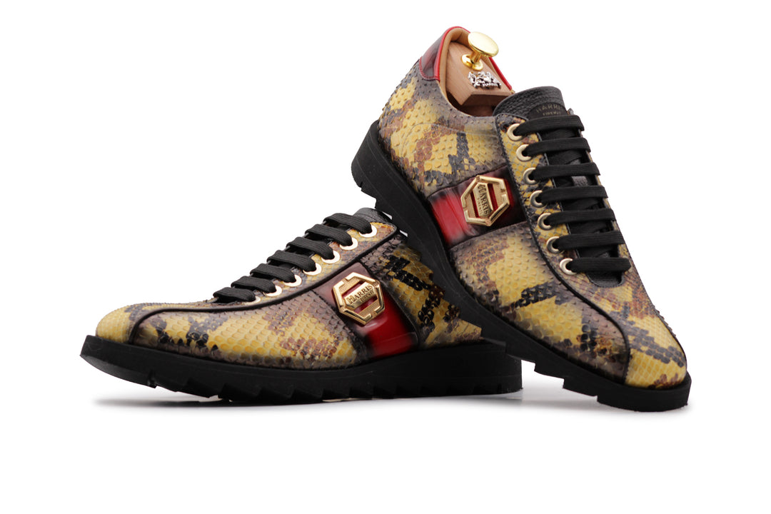 Python leather sneakers