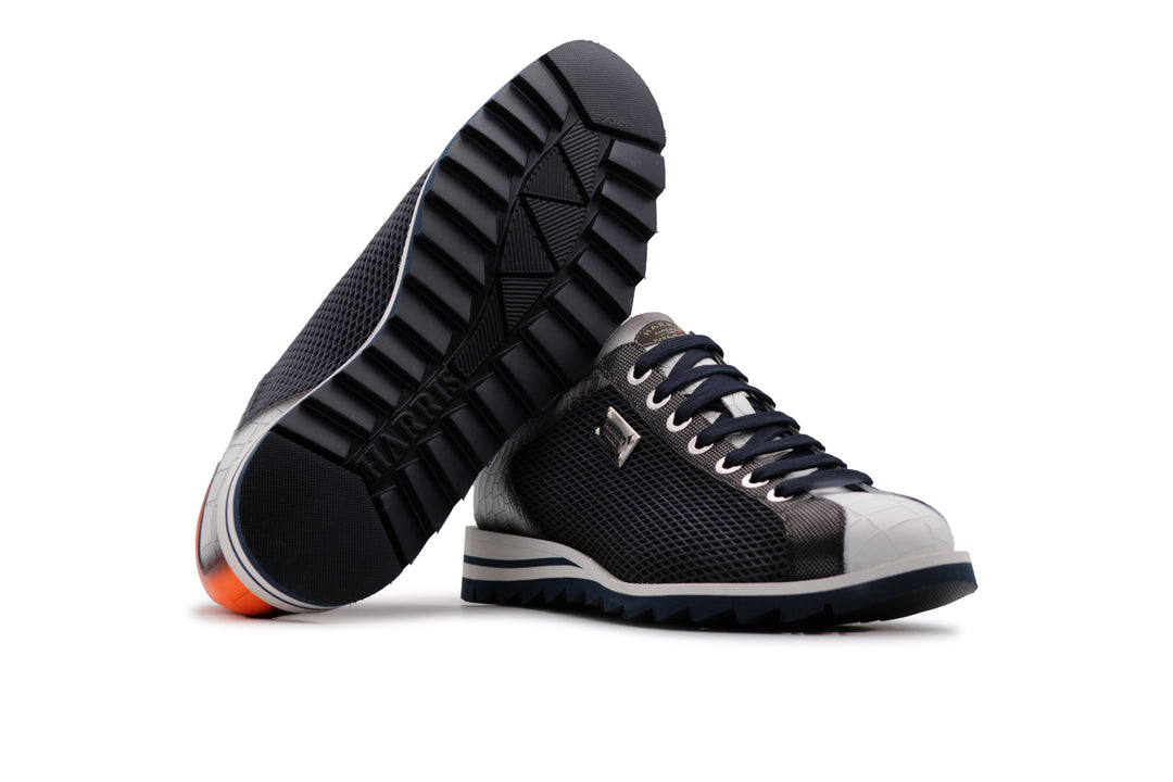 Baskets imprimé crocodile avec effet perforé